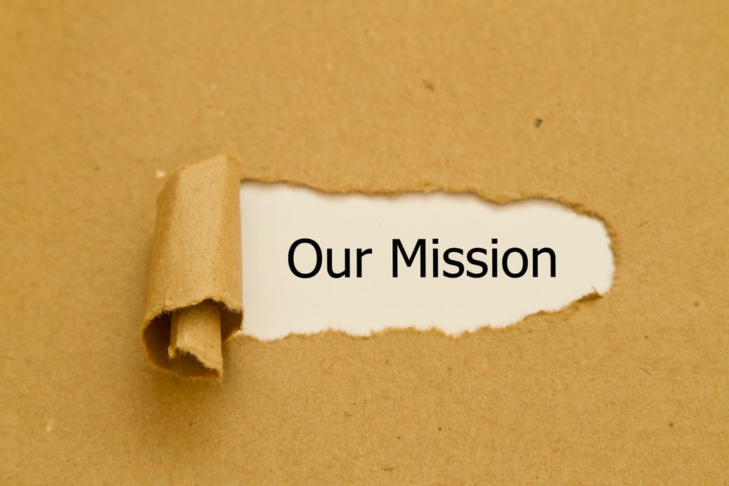 Our mission torn paper concept