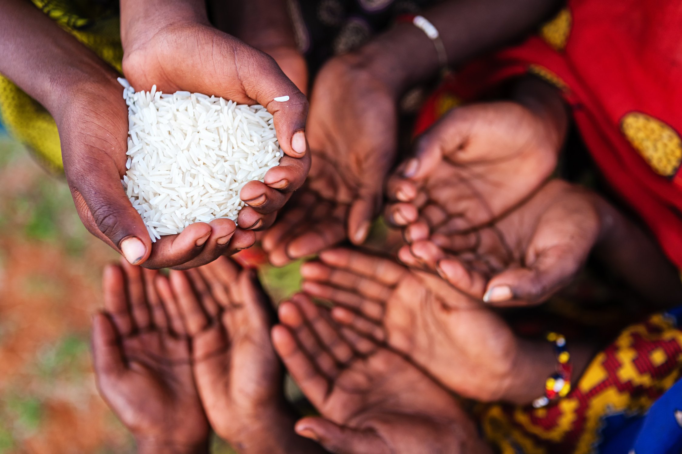 Hands of poor - asking for food, Africa